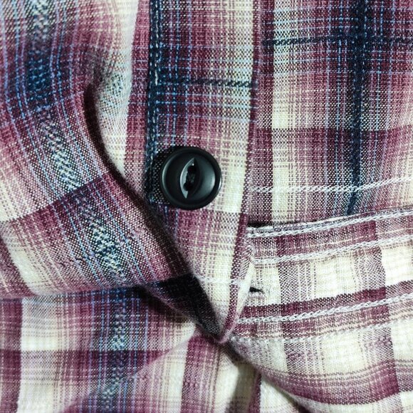Converse One Star button down shirt men's sz S multi-colour purple plaid pattern - Picture 8 of 10